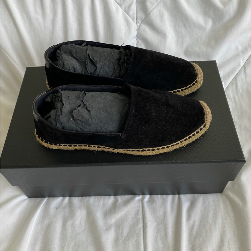 Saint Laurent Black Suede Espadrilles Size 39.5